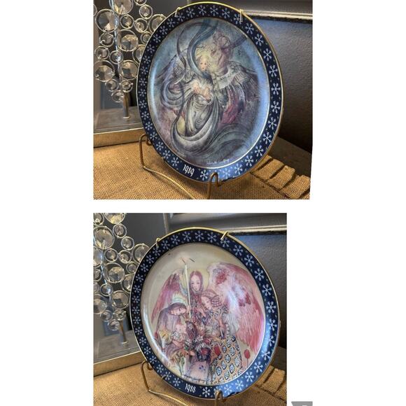Set Of 2 Christmas 1988 & 1999 Konigszelt Bayern "The Angels Adoration" - Picture 1 of 10